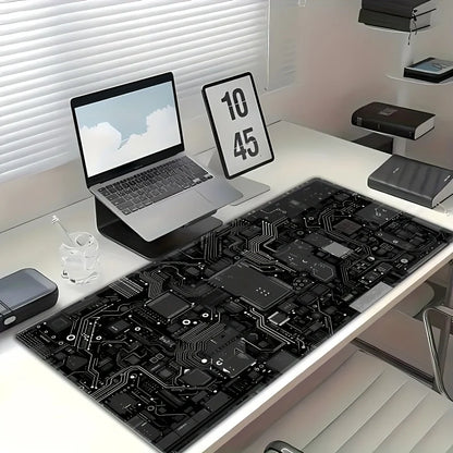 Black Circuit Board Pattern Mouse Pad Large Computer Office Table Mats Rubber Anti-slip Gaming Keyboard Mousepads Long Desk Pads
