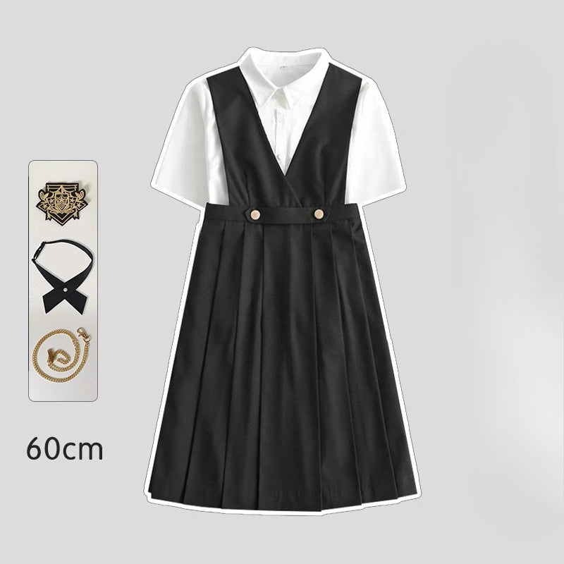 Versatile and Cute School Uniform Skirt JK Uniform Basic Spring Genuine Long Dress Japanese-style Pleated College Style Suit