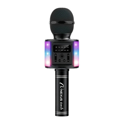 Wireless Bluetooth 5.2 Karaoke Microphone Portable Speaker Voice Changer RGB LED Premium Party Entertainment Singing Machine TWS Kids Adults Gift