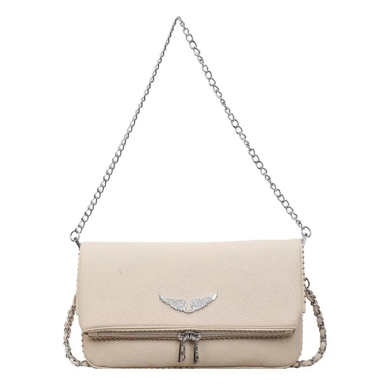 Fashionable Retro Ladies Chain-Shoulder Square Bag Luxury Textured Crossbody Shoulder Bag Women Handbags and Purses Underarm Bag