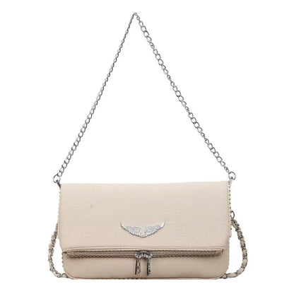 Fashionable Retro Ladies Chain-Shoulder Square Bag Luxury Textured Crossbody Shoulder Bag Women Handbags and Purses Underarm Bag