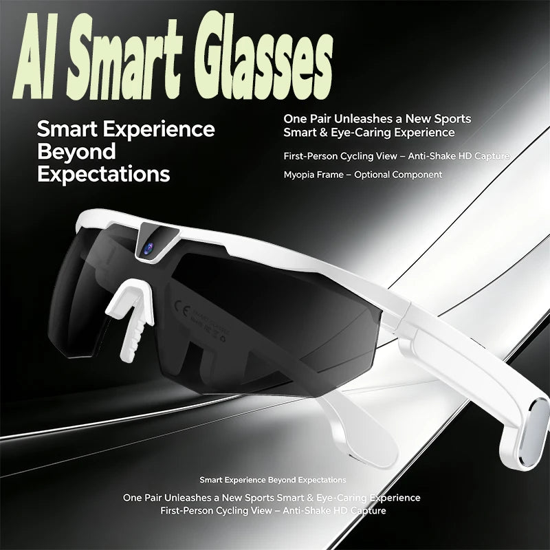 AI Smart Glasses with Camera  with built-in storage (no SD card required)deal for outdoor sports such as cycling skiing baseball