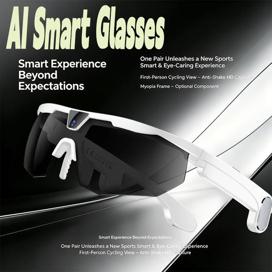 AI Smart Glasses with Camera  with built-in storage (no SD card required)deal for outdoor sports such as cycling skiing baseball