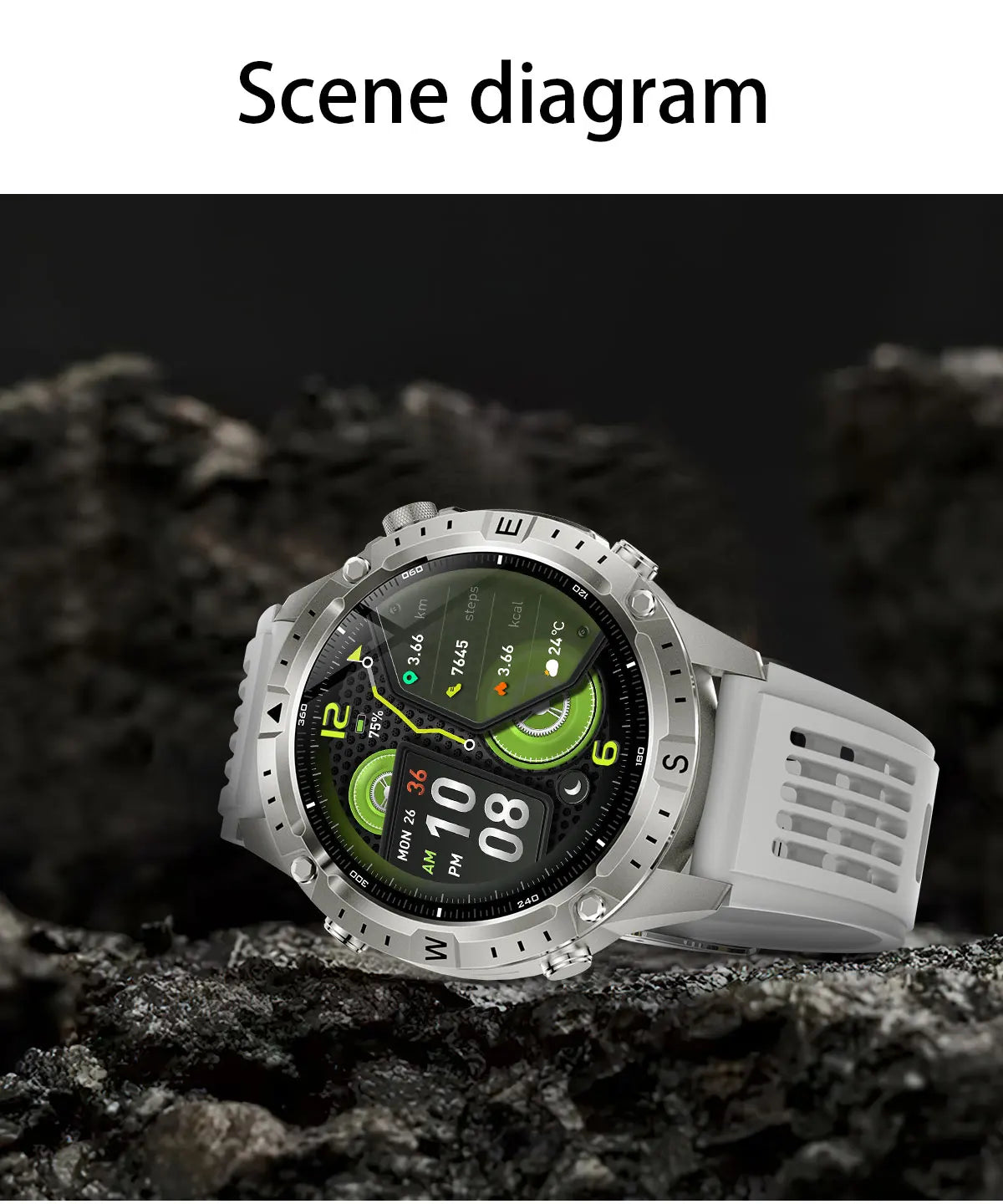 2026New Military Tank GPS SmartWatch Offline Map 10ATM Swim 2GB RAM Music Altitude Compass Bt Call Fitness Sports Smartwatch Men