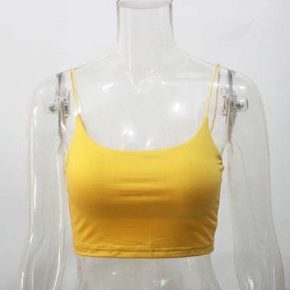 Sexy Sleeveless Vest Corset Crop Top Women Aesthetic Clothing Summer Y2k Streetwear White Black Yellow Red Tank Top for Womens