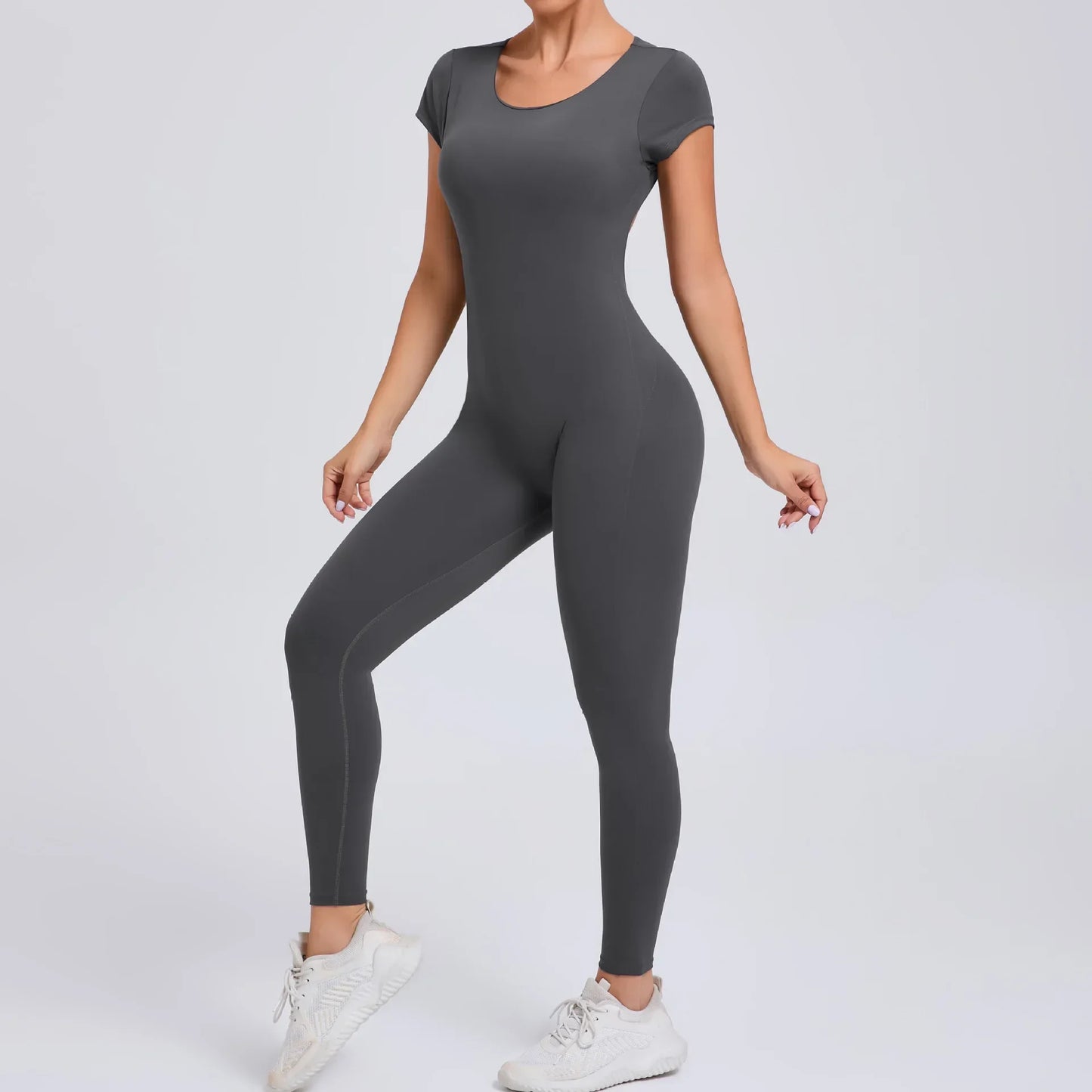 Sports Jumpsuit Woman Gym Sexy Long Jumpsuits One Pieces Fitness Overalls Yoga Sportswear Black Body Women Clothes Short Sleeve