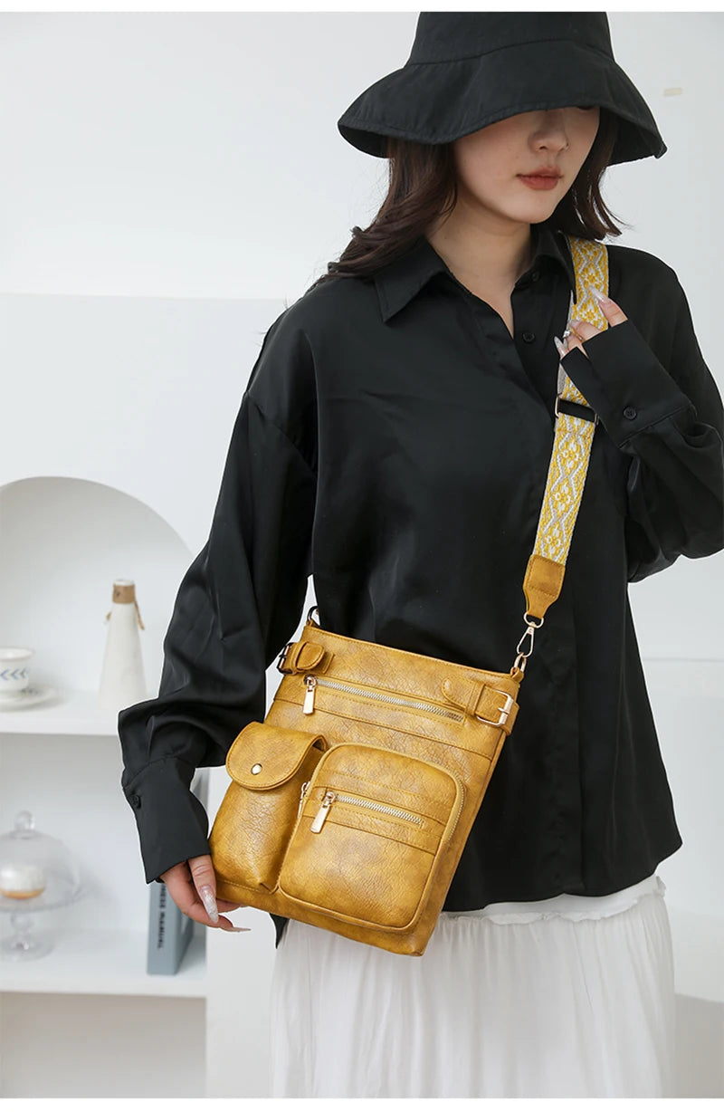 Designer Luxury Handbags 2025 New Vintage Soft Leather Tote Bags For Women Multi-pocket Shoulder Messenger Bags High quality Sac