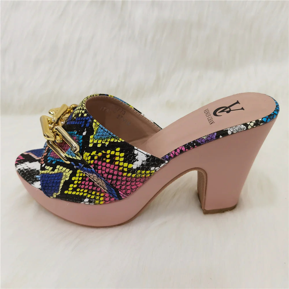 2023 Fashion Women Summer Autumn Skid-proof Square Toe Shoes  Heels Italian Woman Wedding for Party Shoes