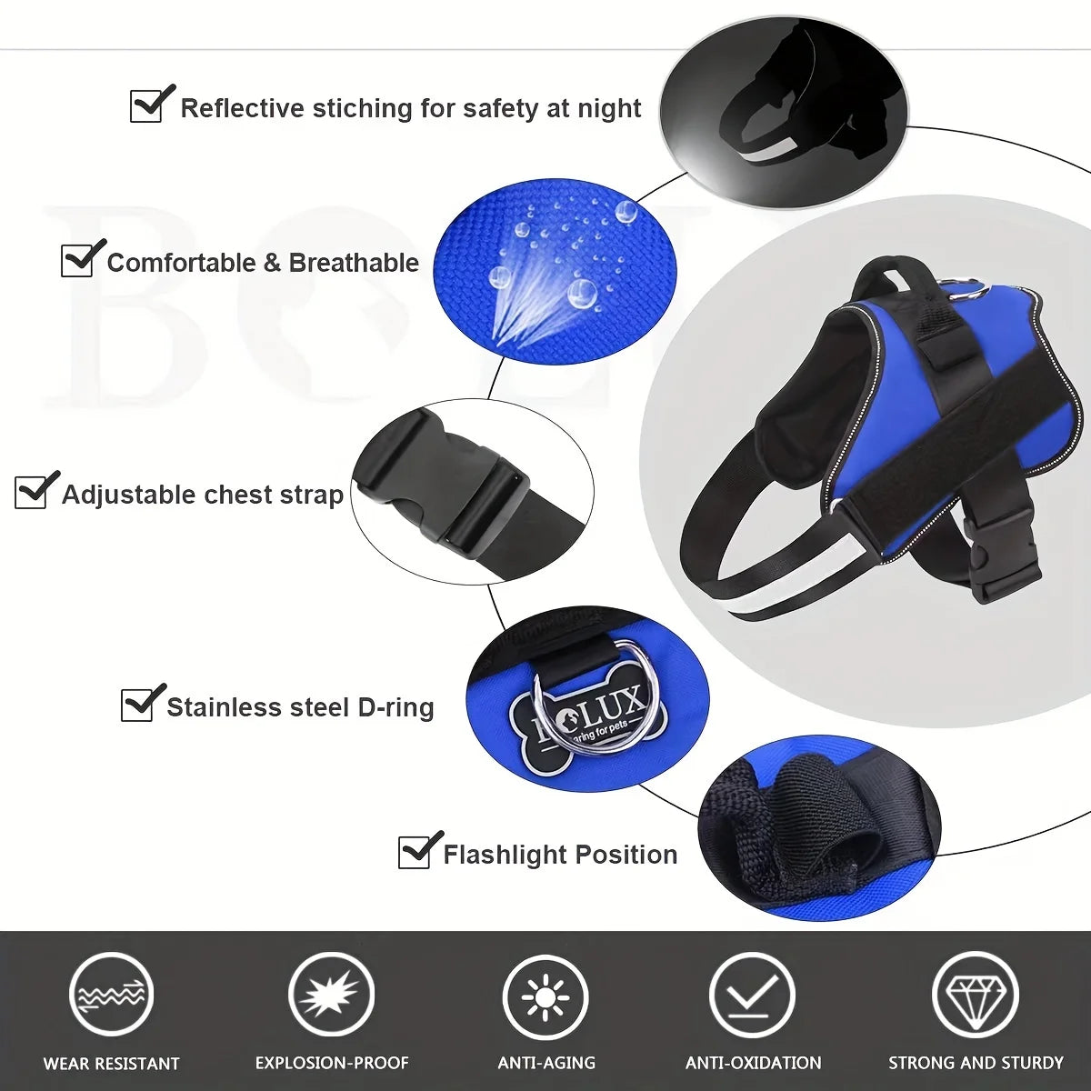Dog Leash Vest Style Chest Harness Pet Supplies Stretchable Dog Chain Reflective Small Medium Adjustable Dogs Comfortable Secure