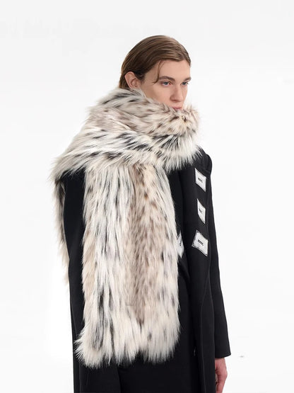 Mauroicardi Autumn Winter Luxury Brands High Quality Designer Colorful Thick Warm Long Hairy Faux Fur Scarf Unisex Fur Shawl