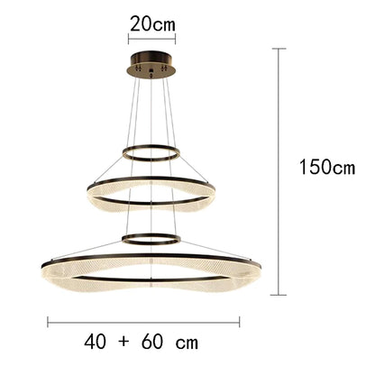 Modern ring stairs led lights pendant light lamps for living room led Chandeliers for dining room hanging light indoor lighting