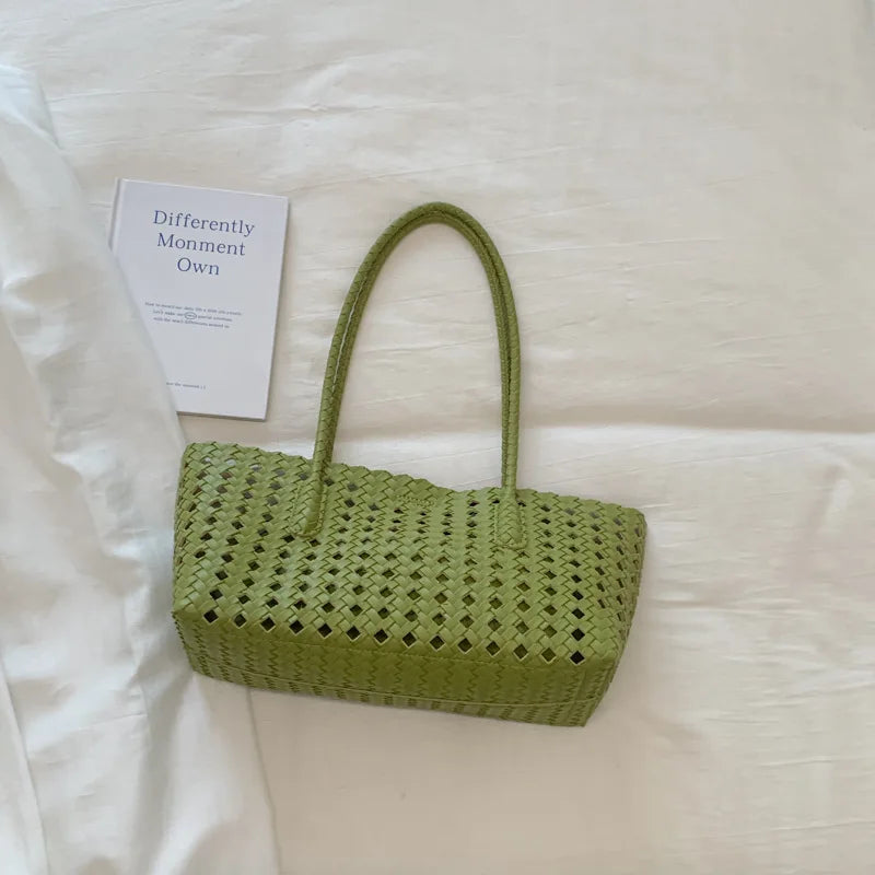 Weave Hollow Out Shoulder Bags for Women 2026 Summer Luxury Designer Hand Bag Females Beach Bags Handbags and Purses