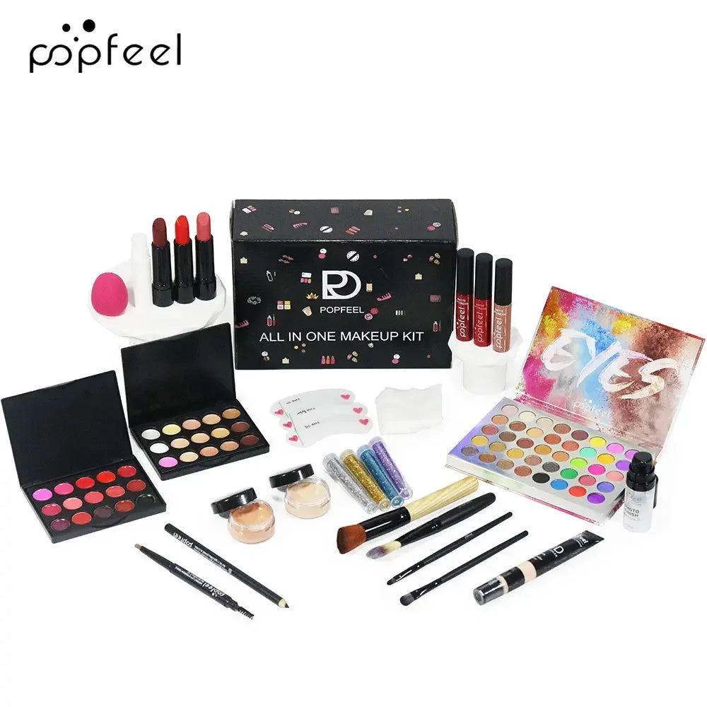 Professional Makeup Set Full Makeup Kit Eye Shadow Blush Foundation Face Powder Makeup Case Korean Cosmetic Christmas Gifts