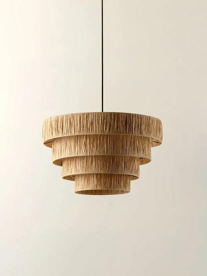 Golden Editions Designer Chandelier woven Rattan Straw Pendant Lights large Rattan lighting suspension wabi sabi Restaurant lamp