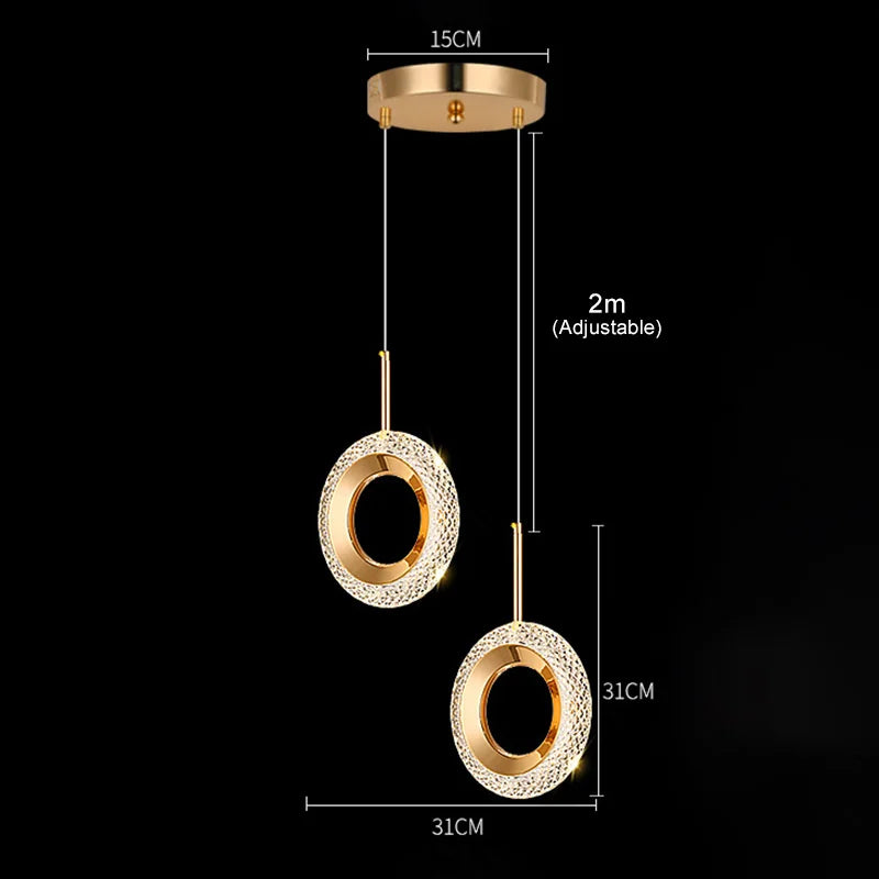 Nordic Ring LED Pendant Lights Indoor Hanging Lamp Room Decor For Bedside Bedroom Living Room Modern Pendant Lamp