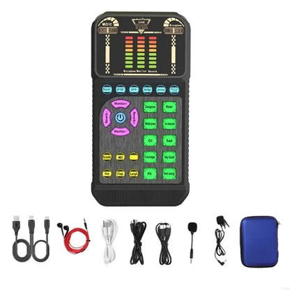 A34M-Sound Card Set With Headphones And Converters- Professional Voice Changer For Live Streaming Studio Recording