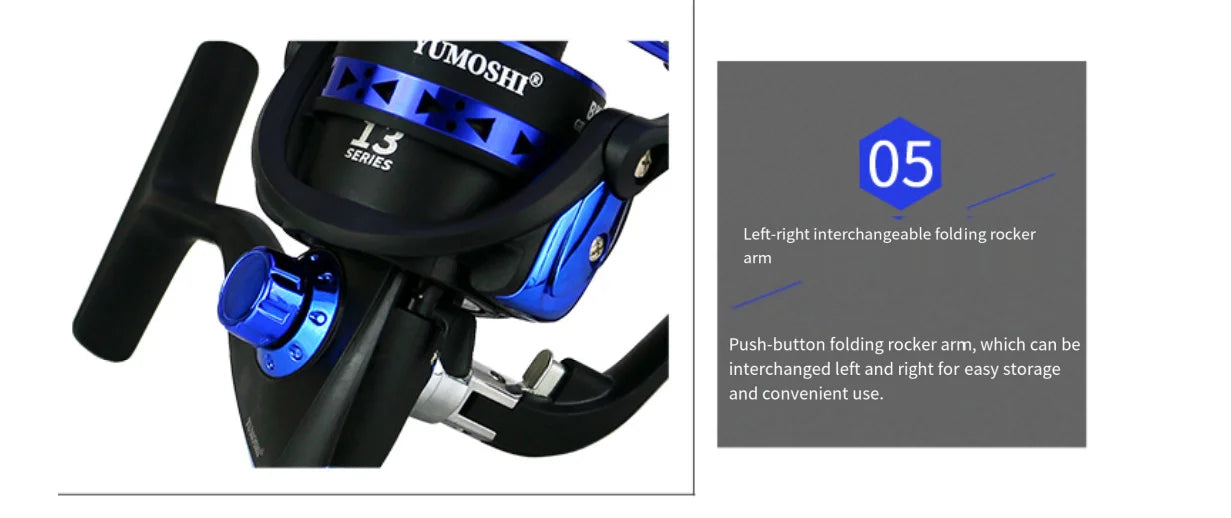 Spinning Reel Fishing Reel 1000-7000 Size Optional Metal Spool Fishing Reel Suitable for Saltwater and Freshwater Carp Lure Surf