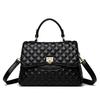 Luxury Large Capacity Multilayer Shoulder Messenger Bag High Quality Leather Handbag Women Designer Crossbody Sac Female Tote