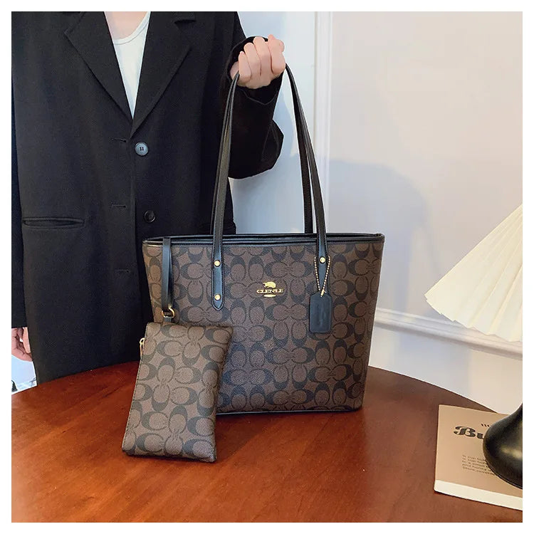 European and American Fashion Printed Large Capacity Women's Bag 2026 New Trendy Retro Luxury Single Shoulder Tote Bag