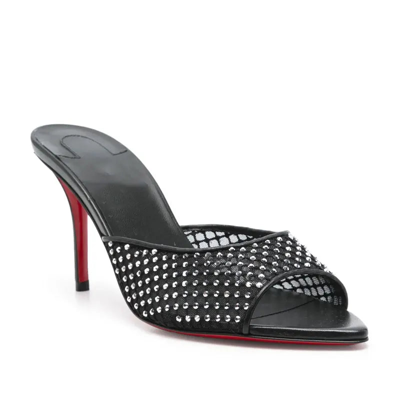 Summer New Women's Pointed Open Toothed Slim Fit High-heeled Slippers, Outdoor Sexy Sandals, Fashionable High-heeled Slippers
