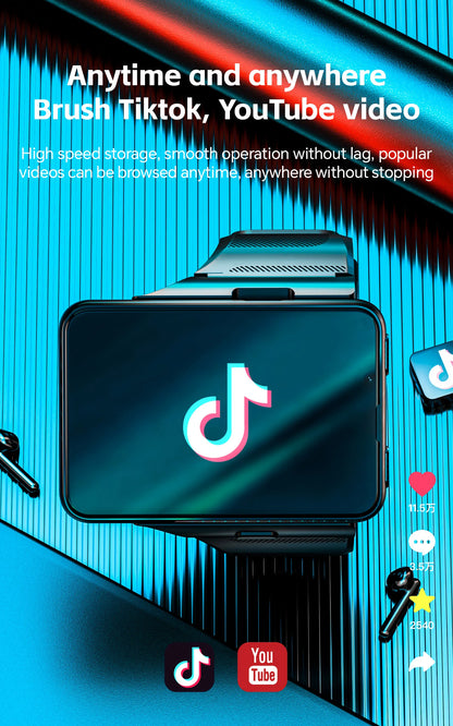 LOKMAT APPLLP MAX 4G Smart Watch Android 11 OS 6GB Ram 128GB Rom MTK6765 Octa Core CPU 2.88" Large Detachable Screen GPS Compass