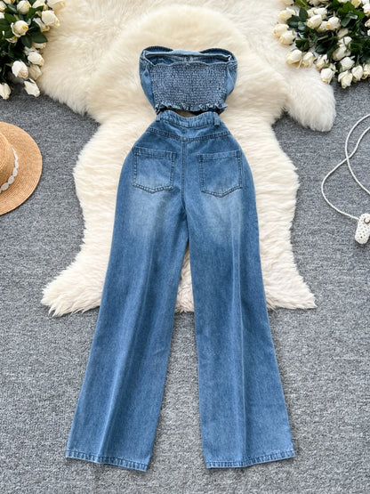 Hollow Out Jumpsuits Hole Denim Jumpsuit Woman Sleeveless Women Pants Casual One Pieces Summer 2026 New Design Ropa Mujer