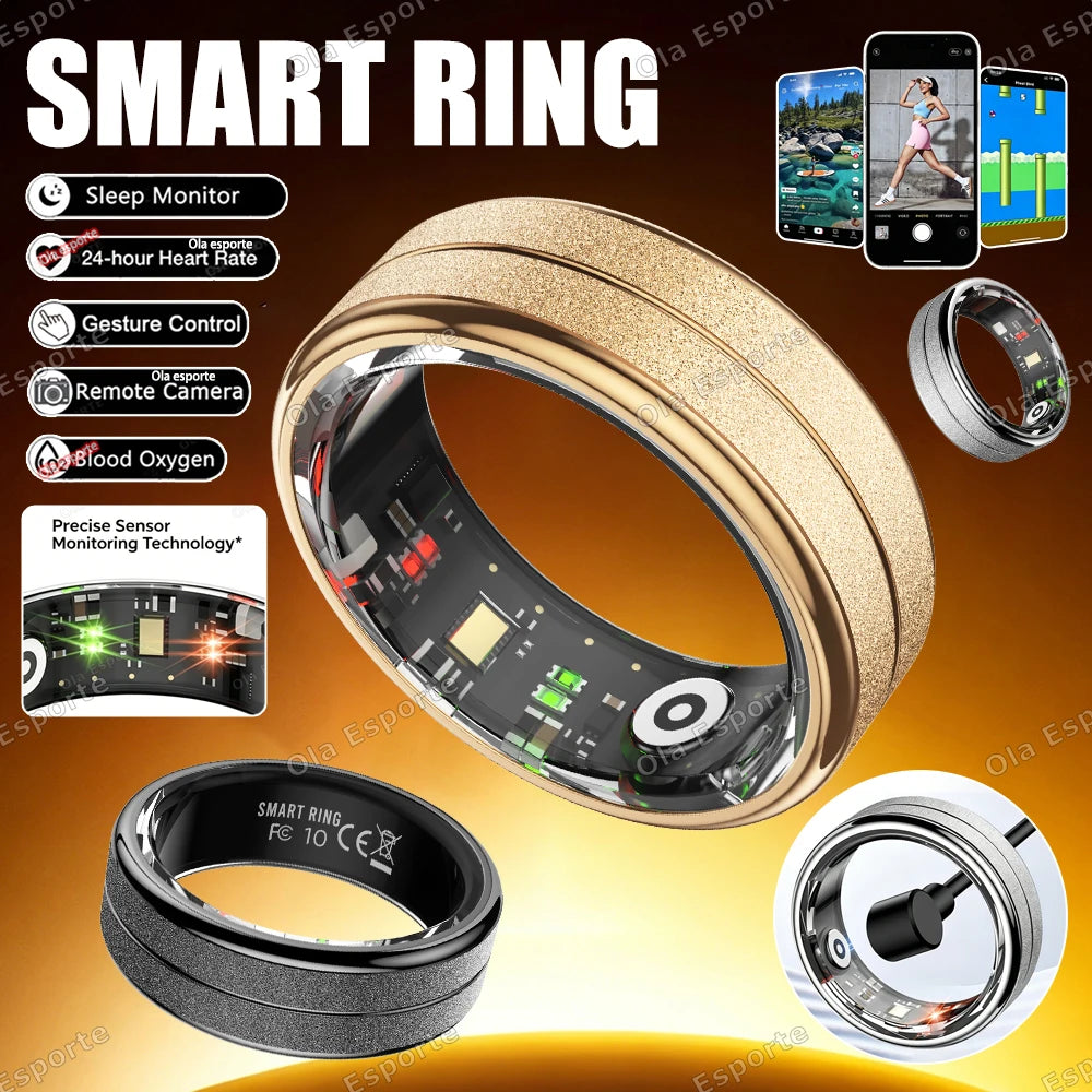 2026 New Smart Ring Bluetooth Heart Rate Body Temperature Monitor AI Health Analysis 5ATM Waterproof Sports Smartring Men Women