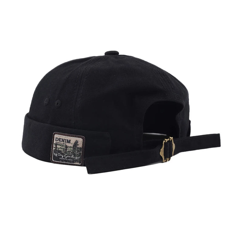 Retro Letter Label Brimless Caps Unisex Solid Color Beanie Men Women Summer Street Adjustable Docker Hats Melon Cap Hip Hop Cap