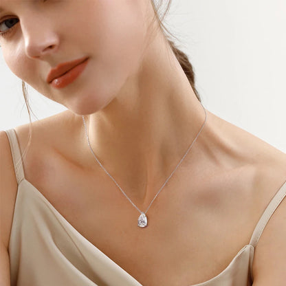 1ct 2ct 3ct 4ct Pear Cut Moissanite Necklace for Women Gift 925 Pendant 100% Sterling Silver Chain Water Drop NecK Chain Jewelry