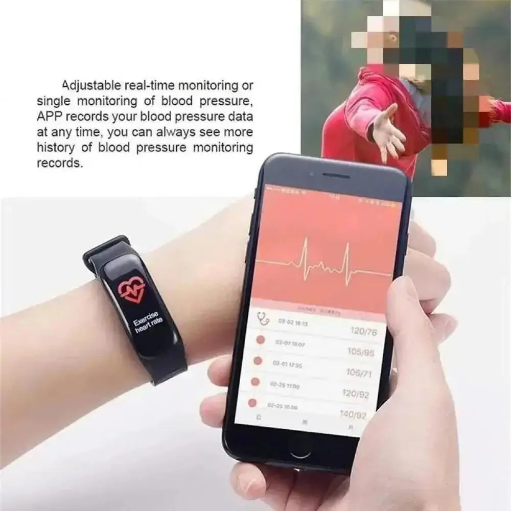 Smart Watch C1 Plus Bluetooth Step Counting Sports Bracelet Fitness Tracker Heart Rate Blood Pressure Sleep Men Women
