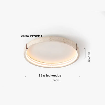 IWHD Wabi Sabi LED Ceiling Lamp Dining Room Restaurant Coffee Yellow Travertine Stone Minimalism Hanging Lights Lamparas Techo