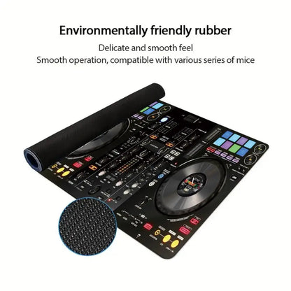 DJ Turntable Mixer Controller Music Pattern Print MousePad Large Gaming Mousepads Non-slip Laptop Tablet Mat PC Soft Pad Playmat