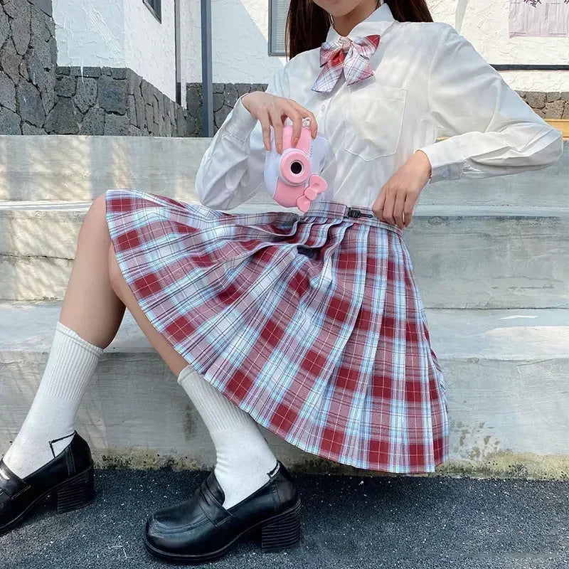 Japanese Bow Tie Skirt Set Student Pleated Skirt Jk Uniform Korean School Sexy Girl Preppy Style Seifuku Japanese School Uniform