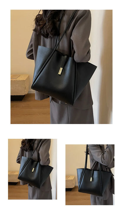 Branded Designer Shoulder Tote Bags For Women Soft PU Leather 2-IN-1 Big Capacity Shopper Tote Set 2025 Luxury Designer Handbags