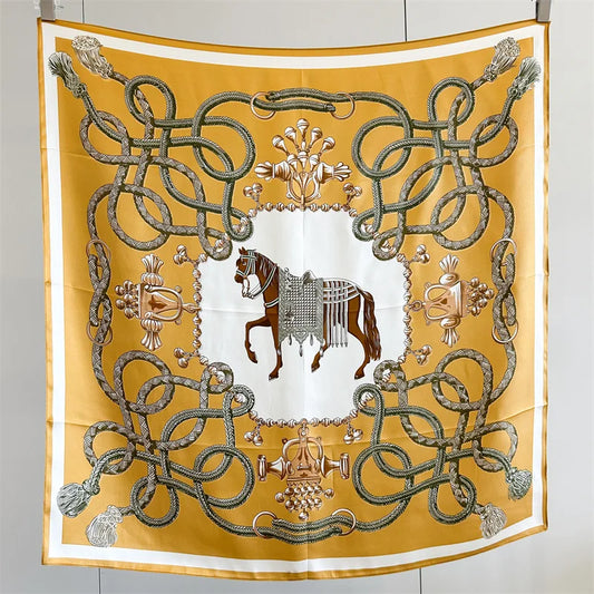 Double Crepe Square Scarf 100% Mulberry Silk Elegant Commute Luxury Light Women Stylish Daily Decorative Neck Wrap Accessory