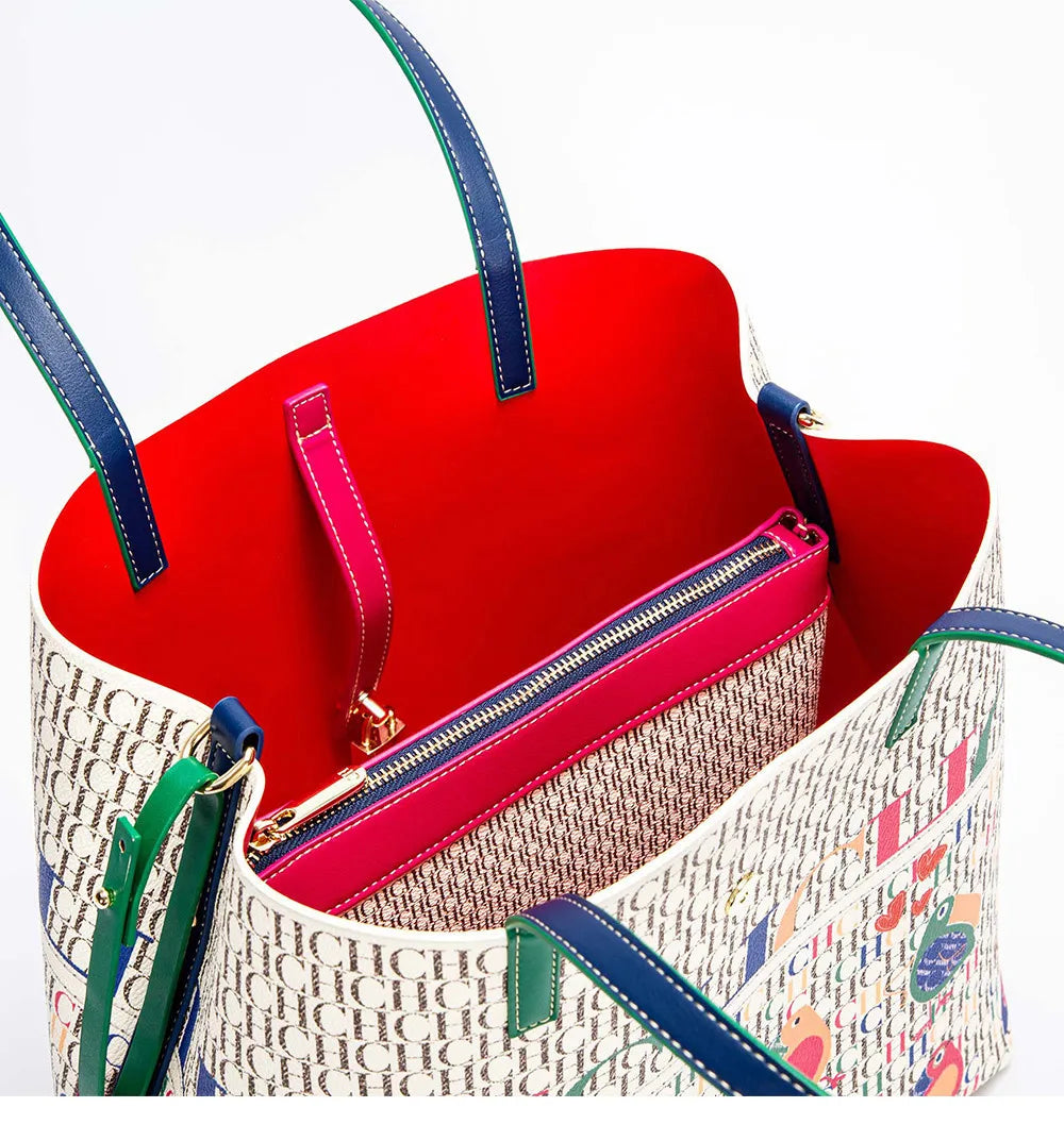 CH Ladies Handbag Large Capacity Shoulder Bag Ladies Handbag Luxury Brand 2026 New Multifunctional Fashion Design Classic Retro