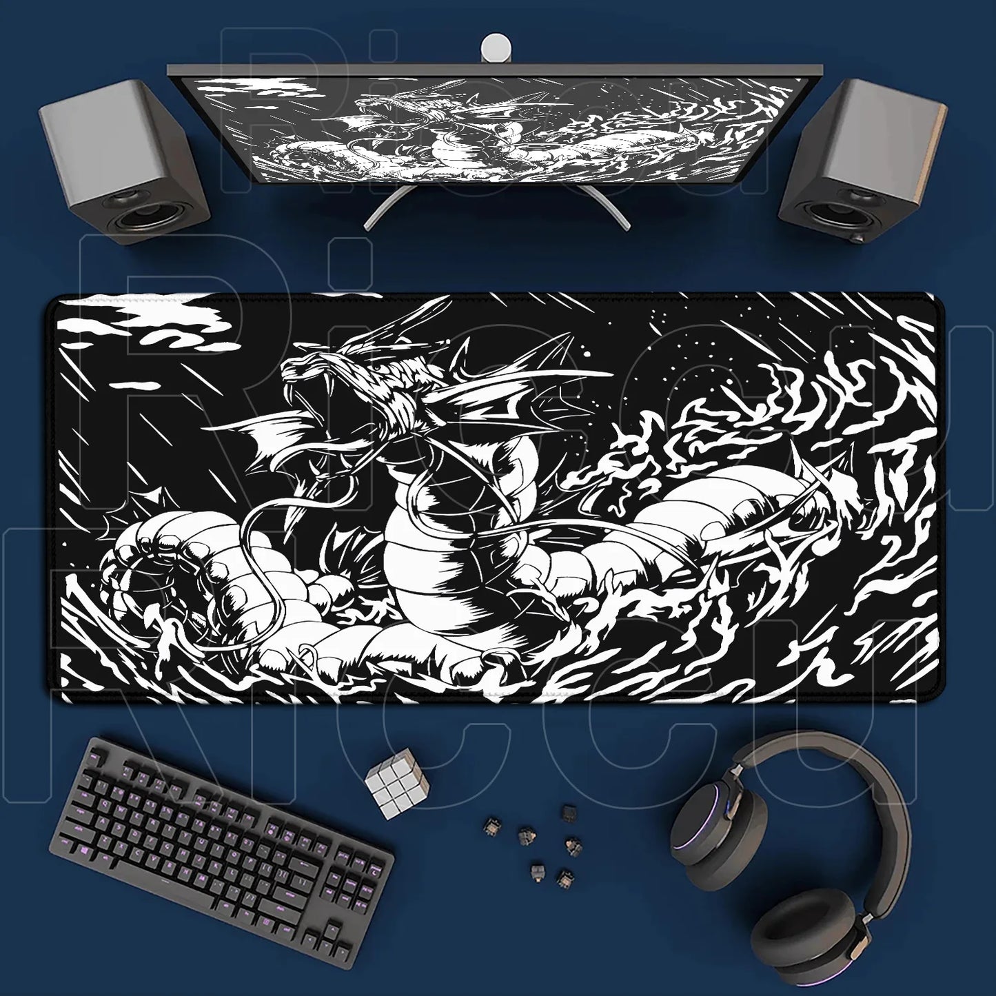 Gaming Anime P-Pokemons Gyarados Mousepad Large Non-slip Rubber Mouse Pad Gamer XXL 900x400mm Pc Keyboard Desk Mouse Mat Carpet