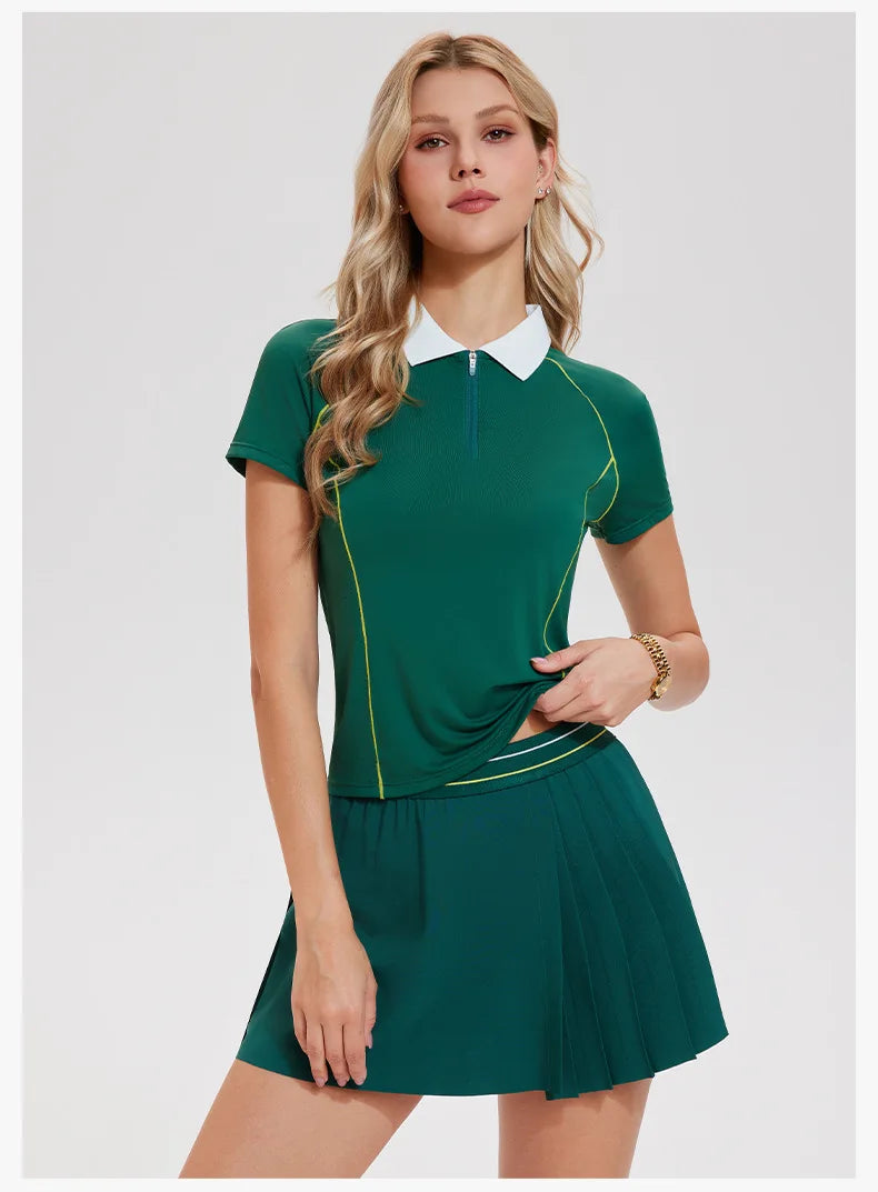 WESTSHAN EU US Size Women A-Line High-Waisted Safty Shorts Pleated Skirt Pickball Tennis Jogger Badminton Golf Sports Skirt