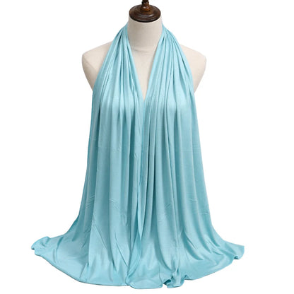 Womens Muslim Ramadan Fashion Modal Cotton Jersey Hijab Womens High Quality Solid Color Soft Hijab Long African Scarf