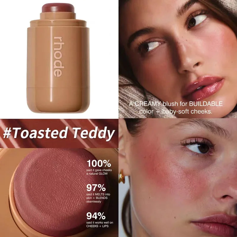 Rhode Skin Balm Data Cake Lip Gloss Sleepy Girl Freckle Pocket Blush Stick Non-fading Waterproof Blusher Moisturizing Lipstick