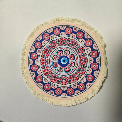 Woven flower Persian carpet small coaster wholesale merchants cheap mouse pad desk mat retro style rubber non-slip computer mats