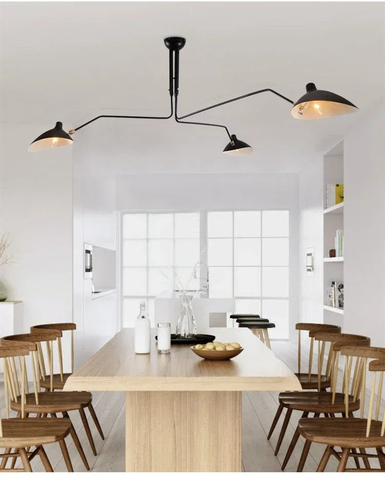 Industry Ceiling Lamp Nordic Black Spider Light Led Iron Black Ceiling Light for Home Decor Living Room Led Chandeliers Lights