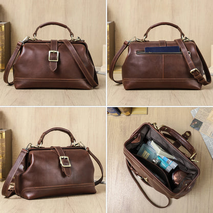 CONTACT'S Genuine Leather Sling Shoulder Bags for Women Luxury Designer Tote Bag Women‘s Bag Handbag Fashion Ladies’ Doctor Bag