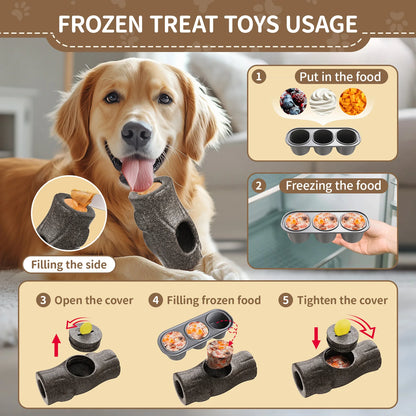 Indestructible Dog Toy for Aggressive Chewers, Frozen Treat Holder with Molds to Keep Large Dogs Busy & Reduce Anxiety