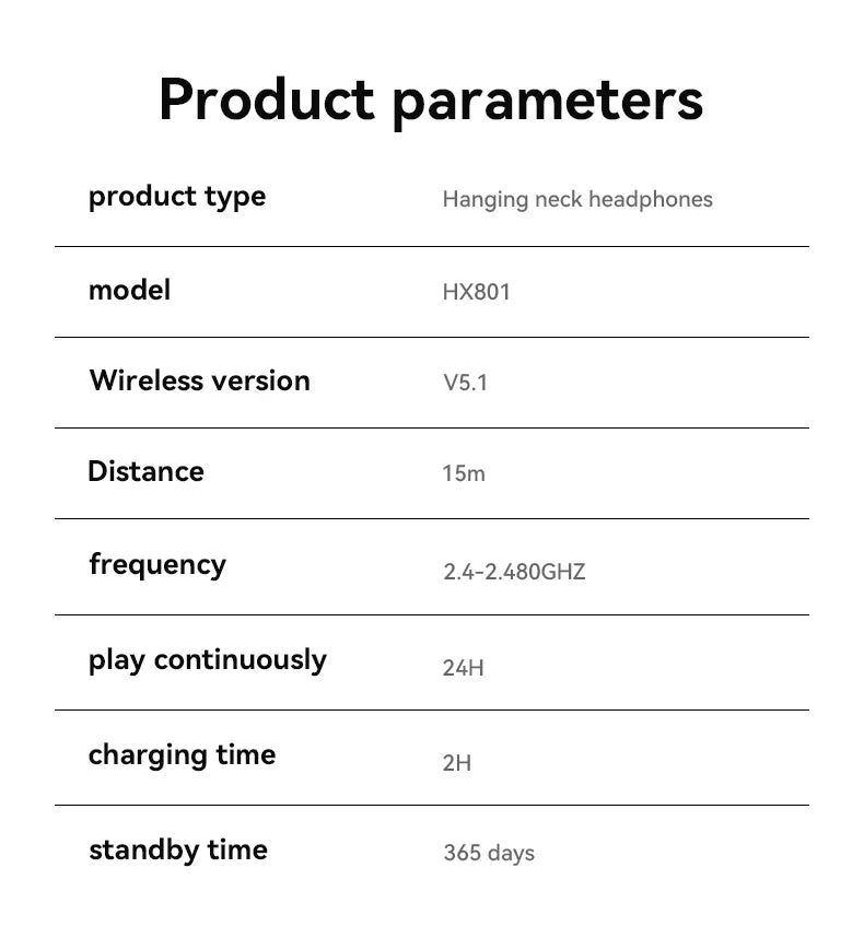 Neckband Wireless Earphone HX801 Bluetooth Earbuds Noise Cancelling Waterproof Headset In Ear Headphones for Xiaomi
