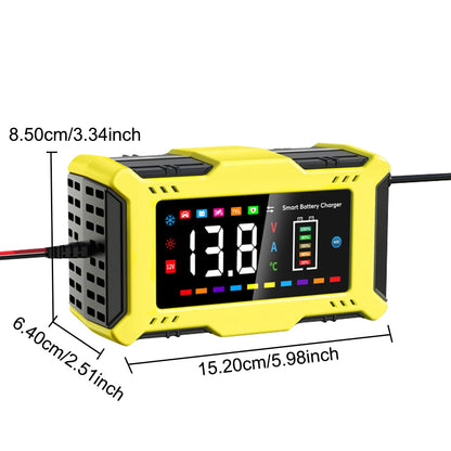 Car Battery Charger Intelligent Smart Battery Charging Universal 12V 10A/6A Fast Power Charging Pulse Repair Tools For SUV Motorcycle Truck RV