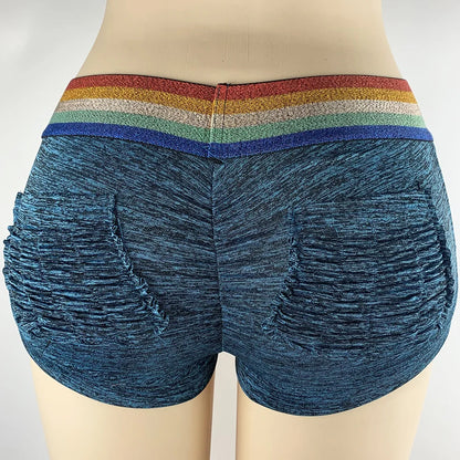Fashionable Printed Shorts, High Waisted and Hip Lifting Sports and Fitness Running Three Quarter Pants