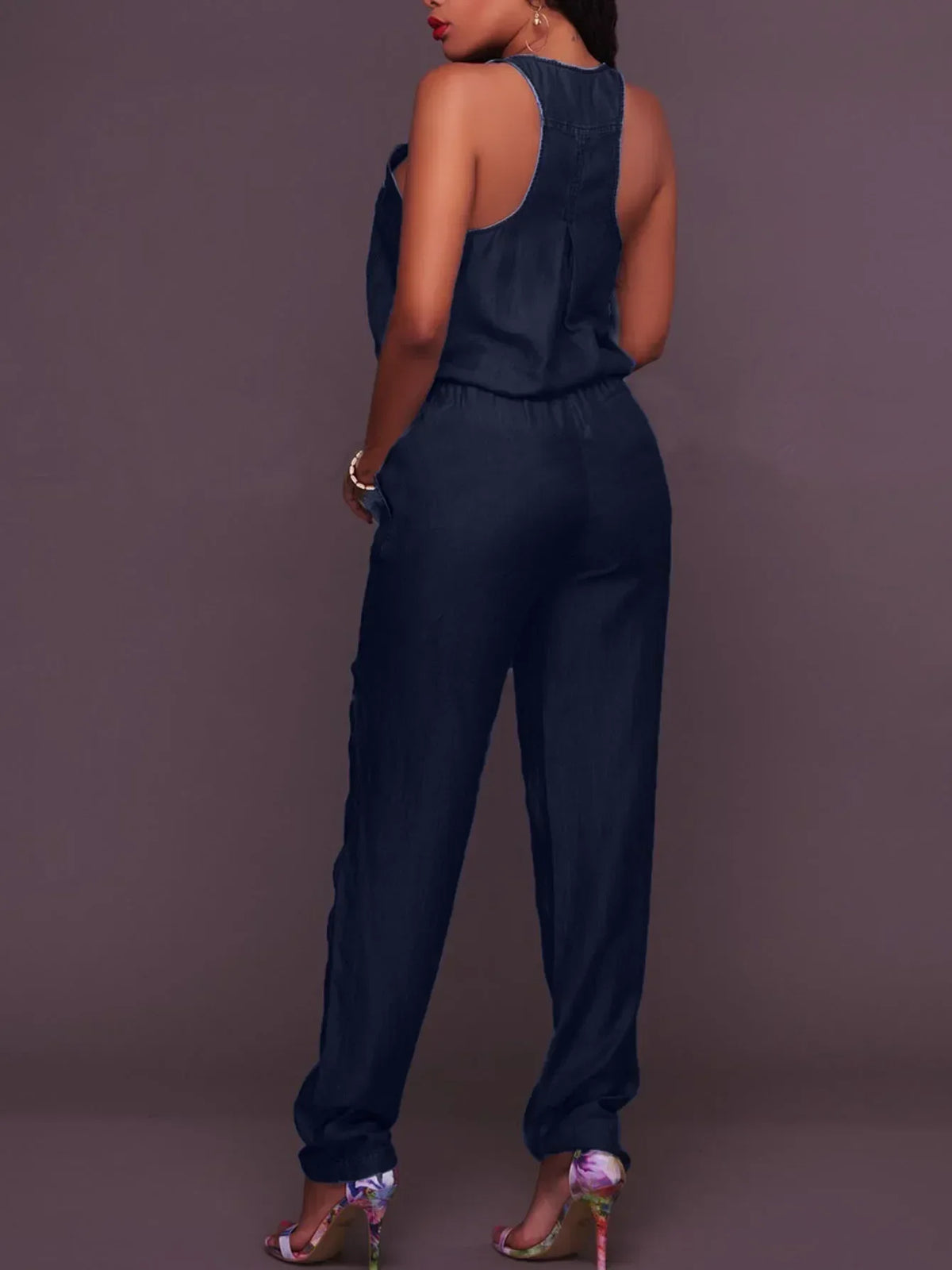 Oversize Summer Sleeveless Wash Vest Denim Jumpsuits Women Pleated Vintage Overalls Romper Streetwear Loose Clothes Fashion Jean