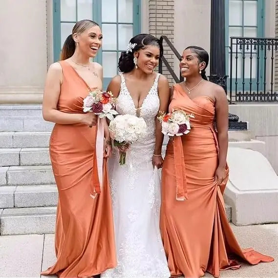 One Shoulder Mermaid Bridesmaid Dresses Corset Back Formal Evening Party Gowns 2026 Prom Graduation Dress Customized
