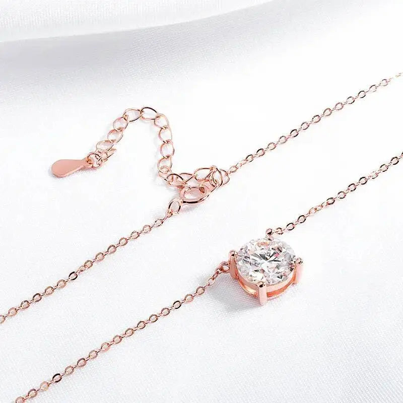 TY 925 Sterling Silver Moissanite Women's Necklace 1-5 Carat Moissanite Three Colors D Color With Certificate Fine Ewelry Gift